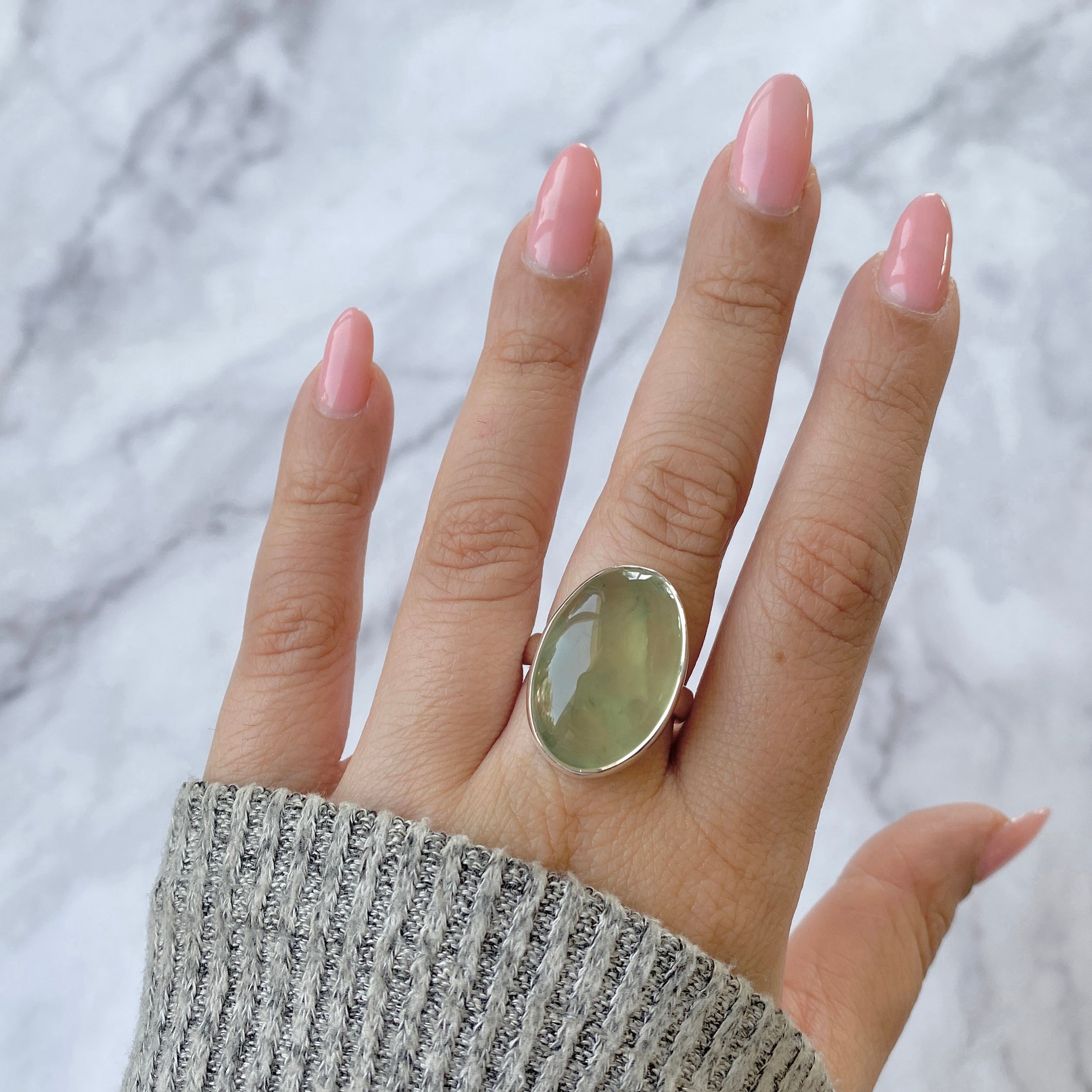 Prehnite Adjustable Ring-(PRN-R-9.)